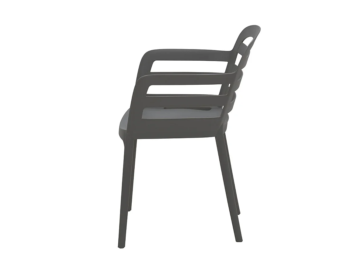 Chaise de jardin Garden Impressions Mira gris foncé 2 pièces