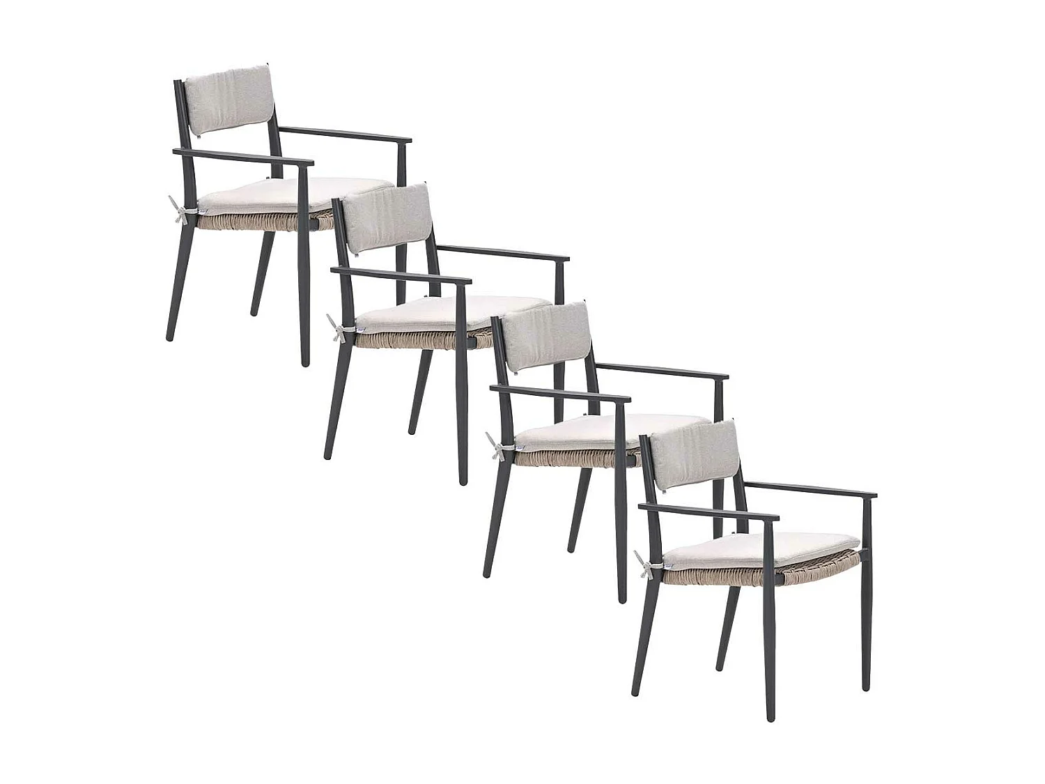 Chaise de jardin Garden Impressions Lily gris foncé - 4 pièces