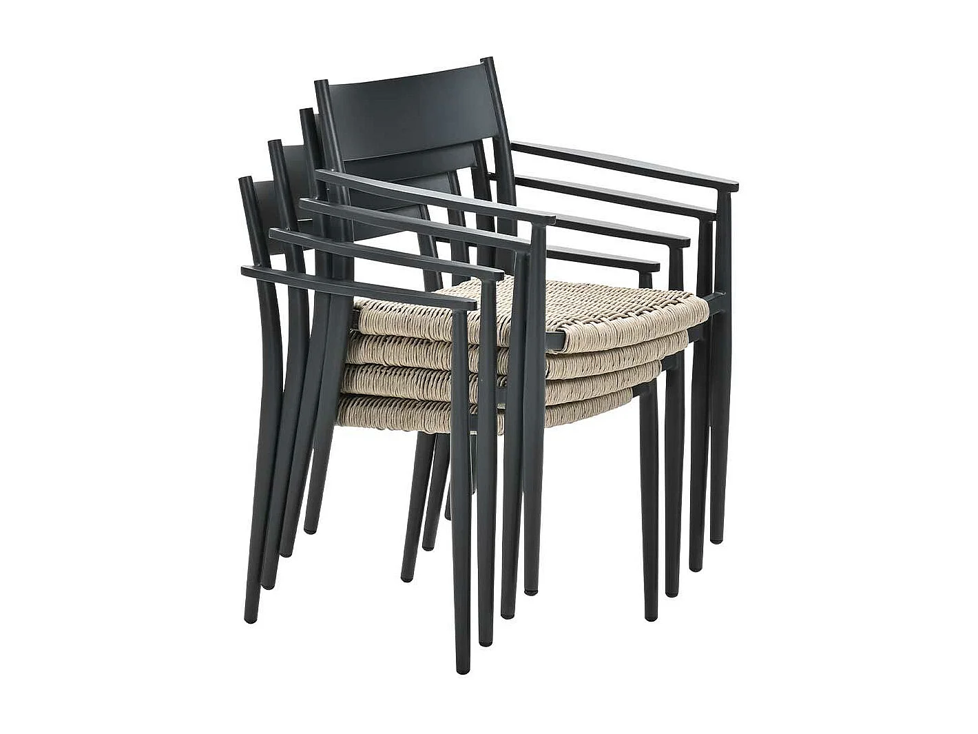 Chaise de jardin Garden Impressions Lily gris foncé - 4 pièces