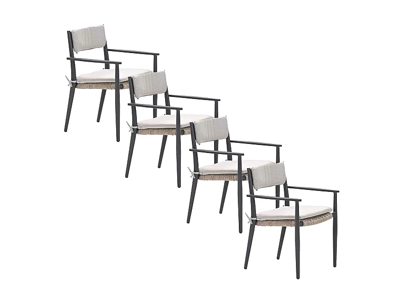 Chaise de jardin Garden Impressions Lily gris foncé - 4 pièces