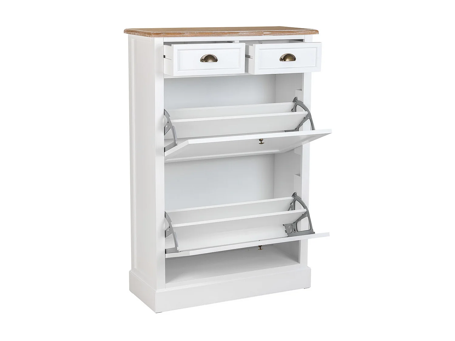 Scarpiera in legno bianco 80x120,5x33