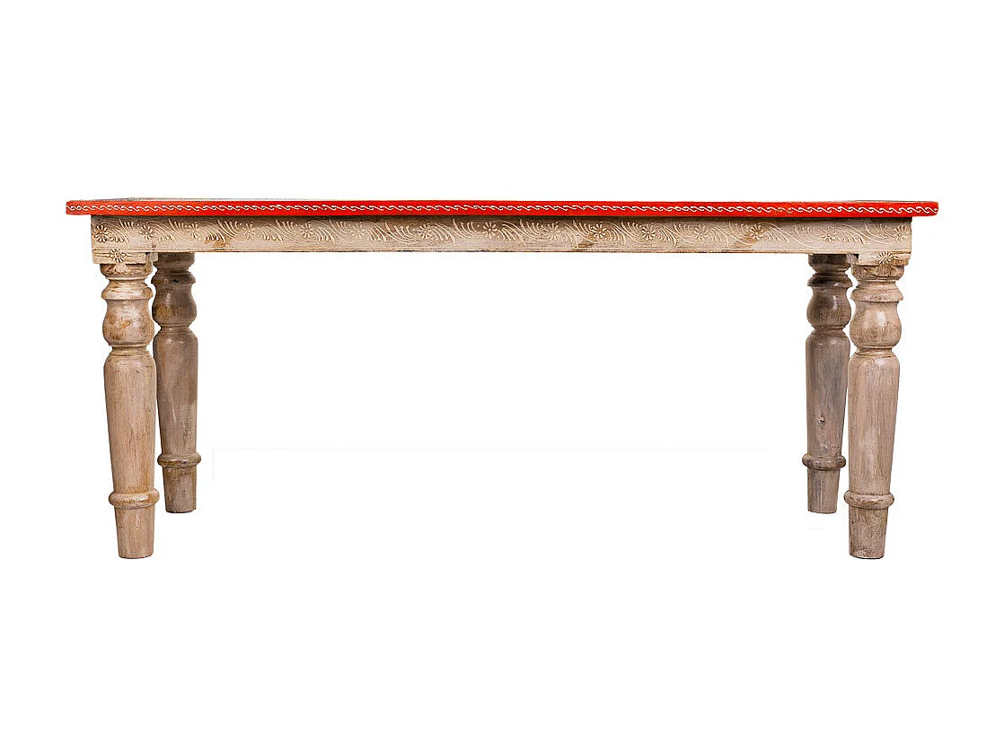 Banc en bois peint à la main en marron 101x35,5x43