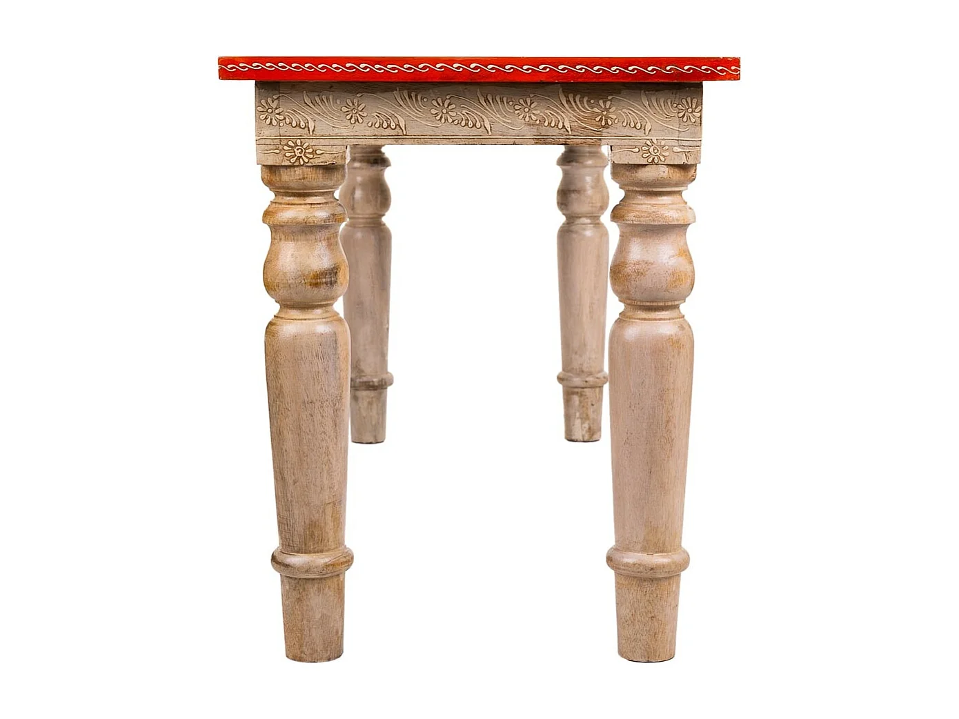 Banc en bois peint à la main en marron 101x35,5x43