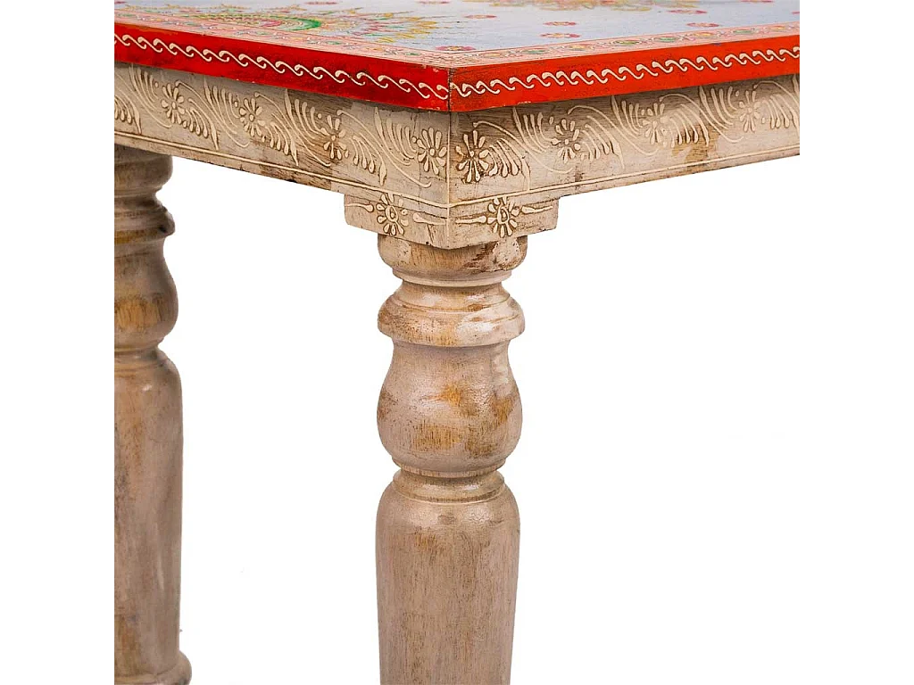 Banc en bois peint à la main en marron 101x35,5x43