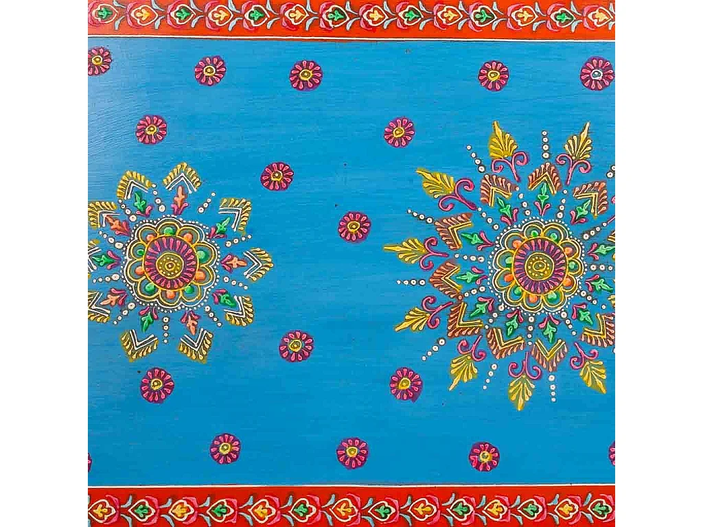 Banc en bois peint à la main en marron 101x35,5x43