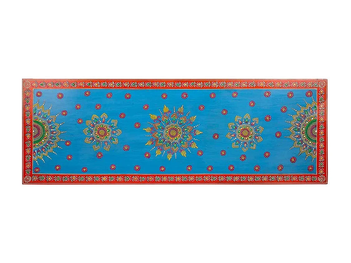 Banc en bois peint à la main en marron 101x35,5x43