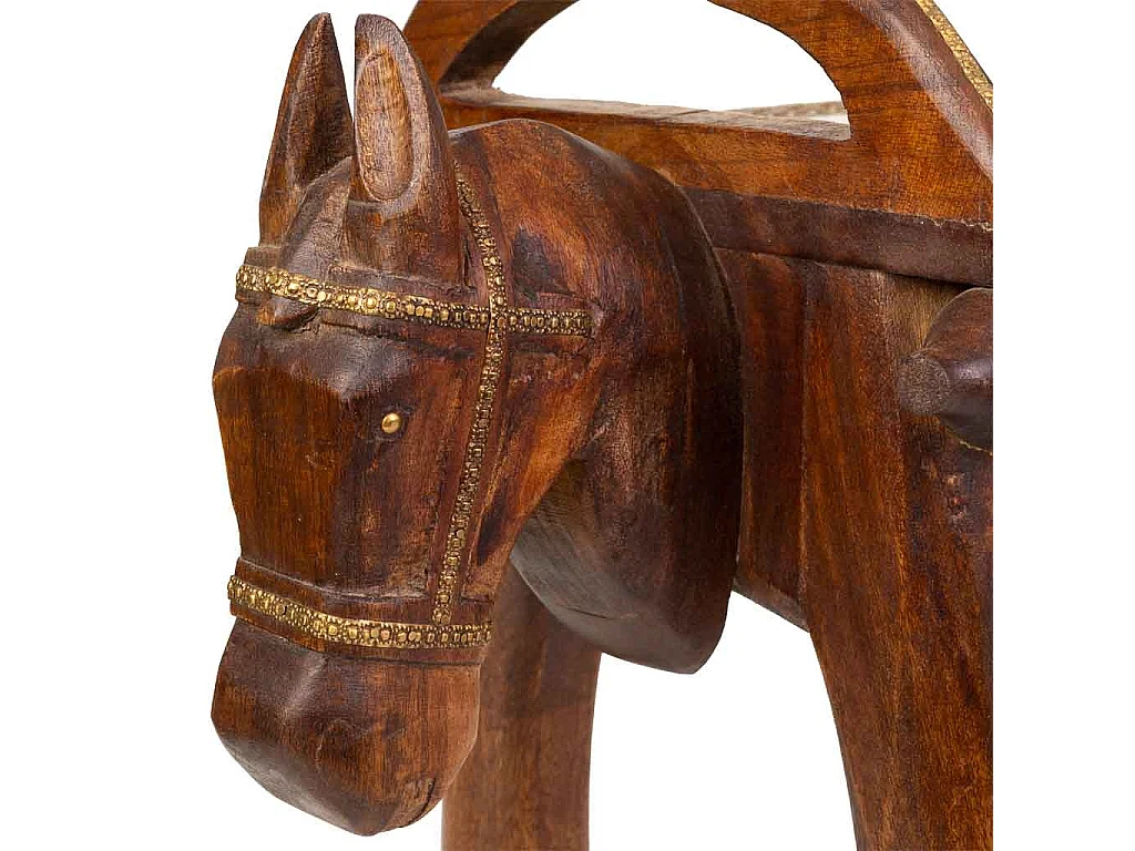 Braune Holz- und Metallbank 117x30,5x50h cm