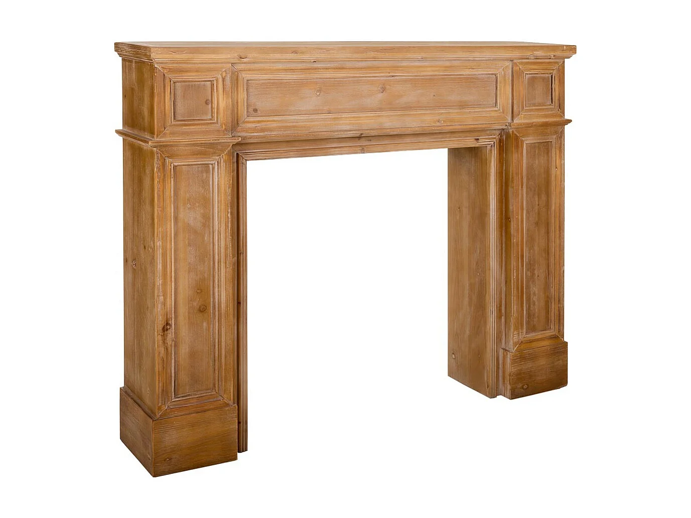 Moldura de lareira em madeira entalhada castanha 130x27x110