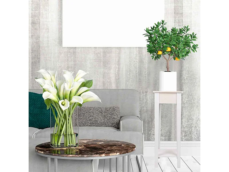 Support de pot en bois blanc 30x30x80