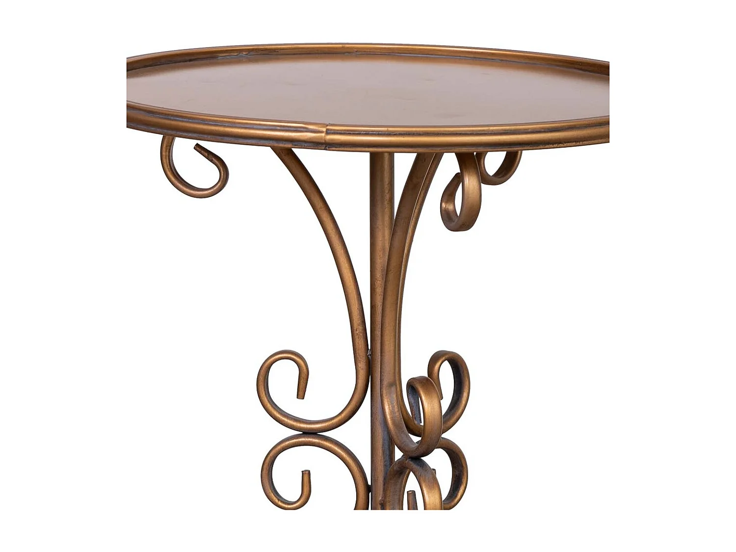 Mesa auxiliar de metal envelhecido dourado 40x40x77