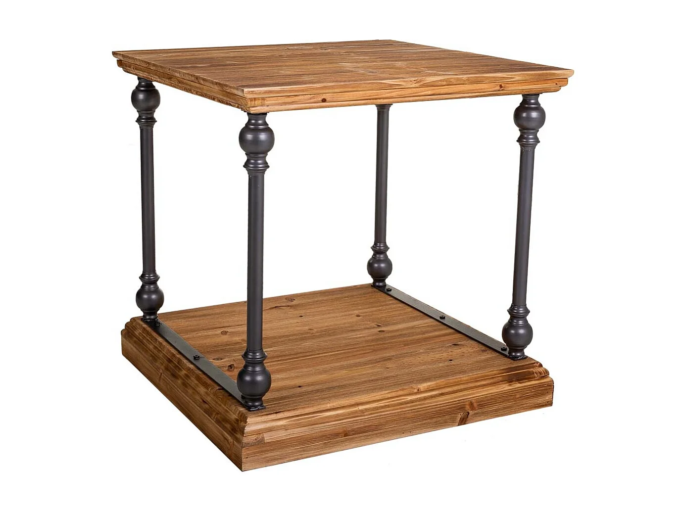 Table basse en métal et bois 60x60x60h cm