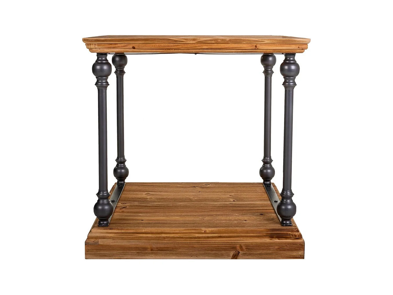 Tavolino da caffè in metallo e legno 60x60x60h cm