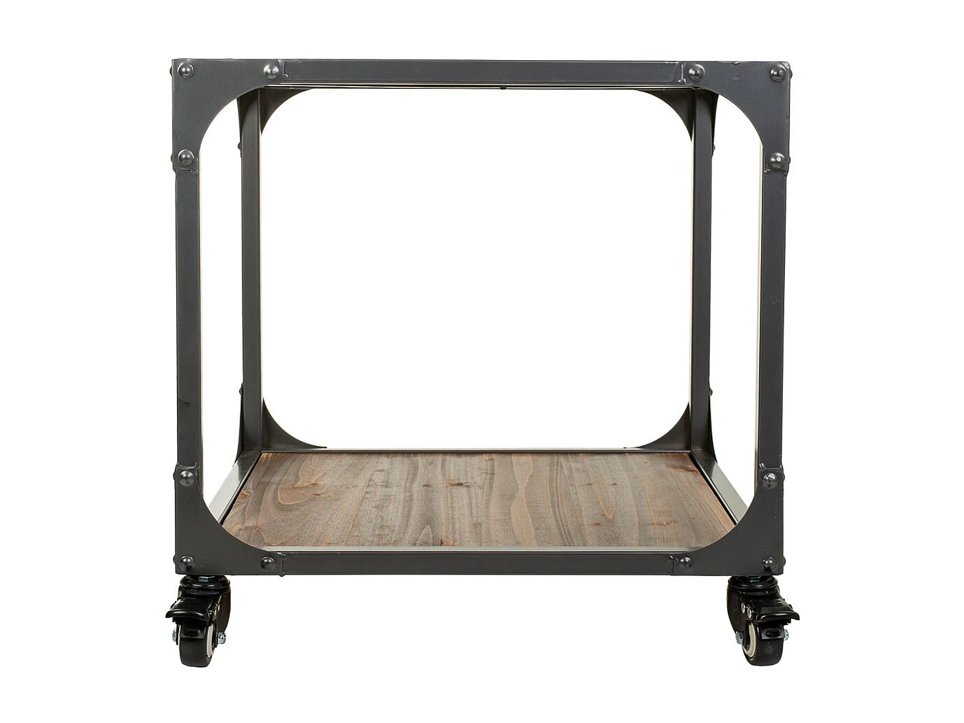 Mesa de metal y madera 50x50x50h cm