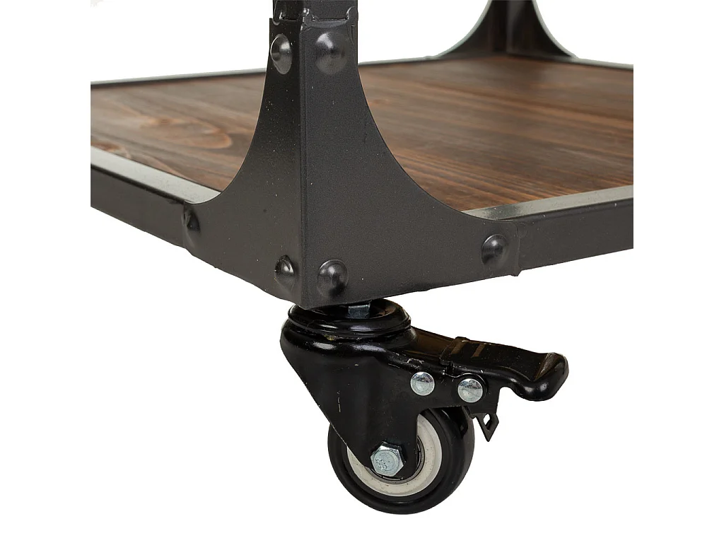 Mesa de metal y madera 50x50x50h cm