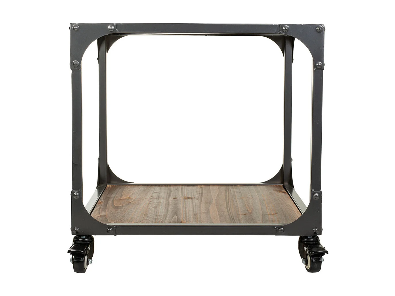 Mesa de metal y madera 50x50x50h cm