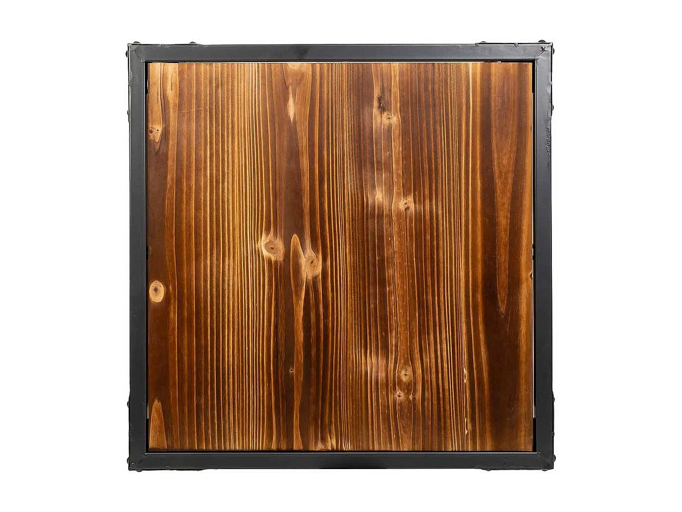Mesa de metal y madera 50x50x50h cm