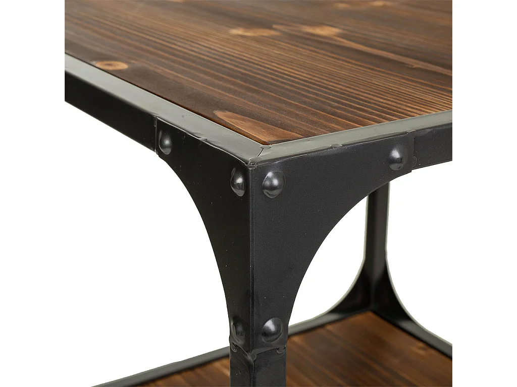 Mesa de metal y madera 50x50x50h cm