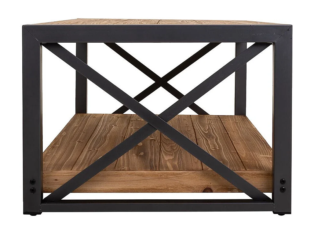 Table basse en métal et bois 122x60x43,5h cm