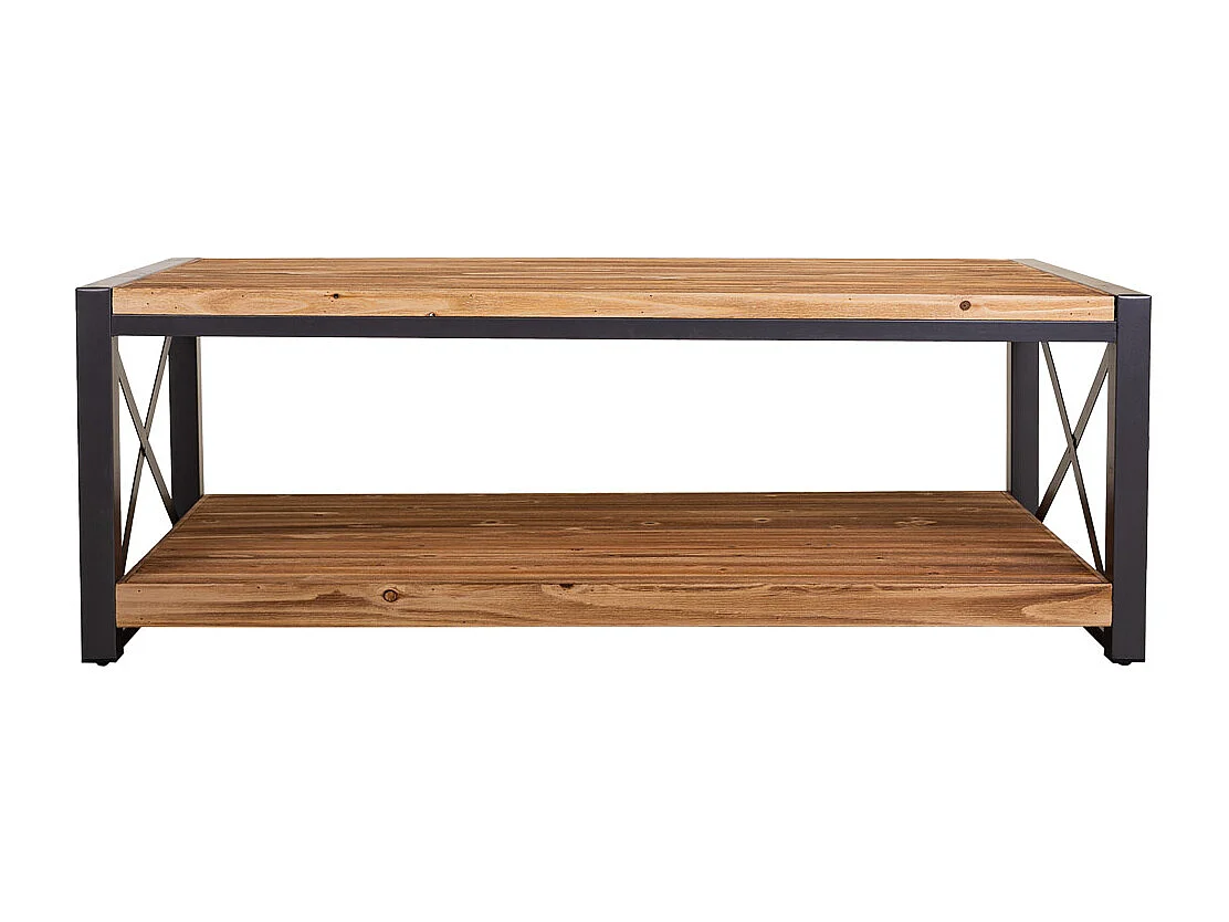 Couchtisch aus Metall und Holz 122x60x43,5h cm