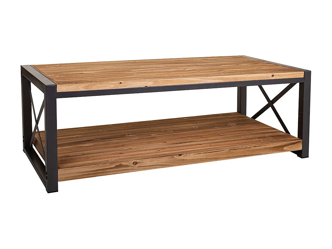Couchtisch aus Metall und Holz 122x60x43,5h cm