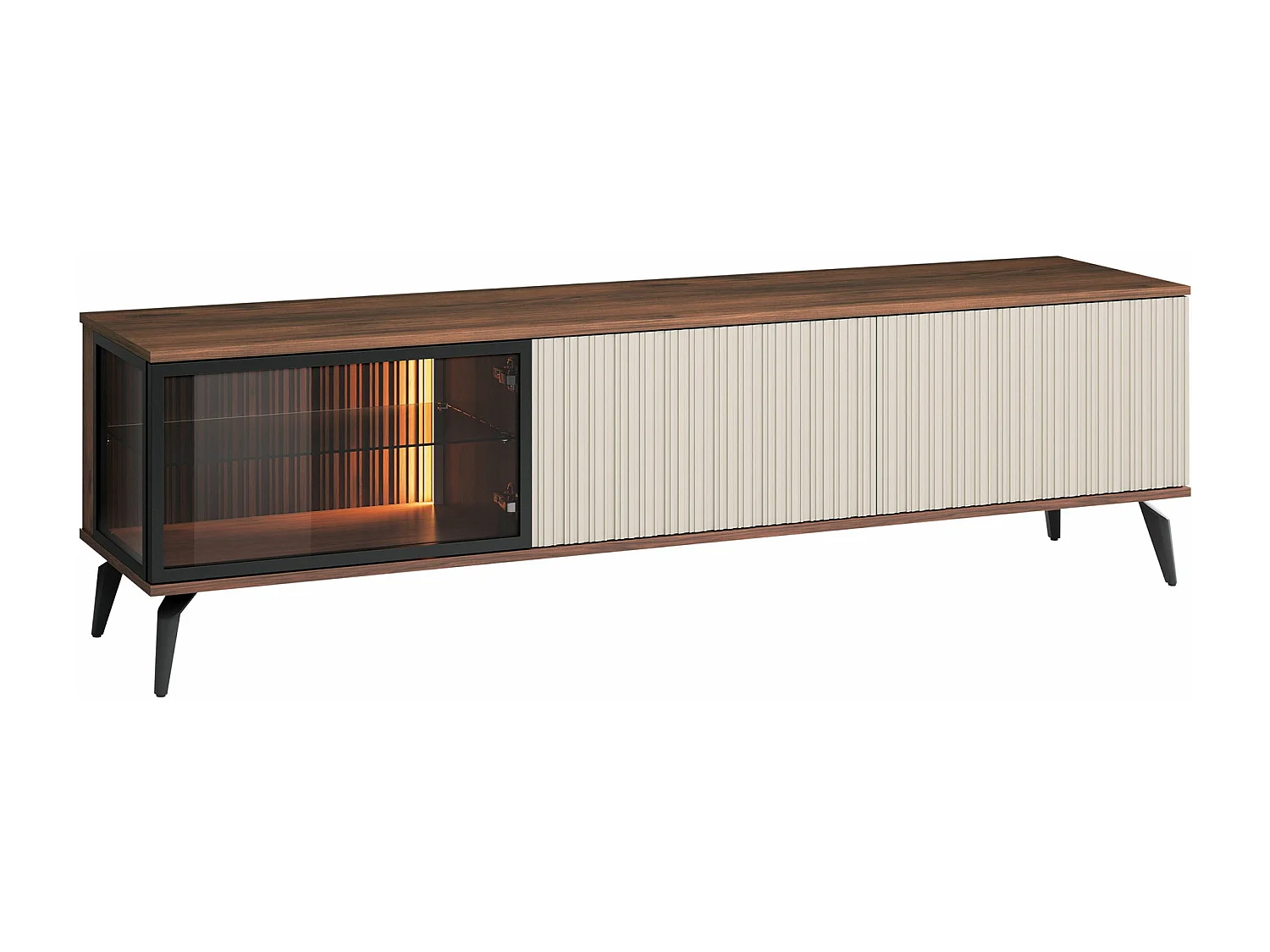 Meuble TV Salcira 103, Cachemire|Noix, 180x50x39cm