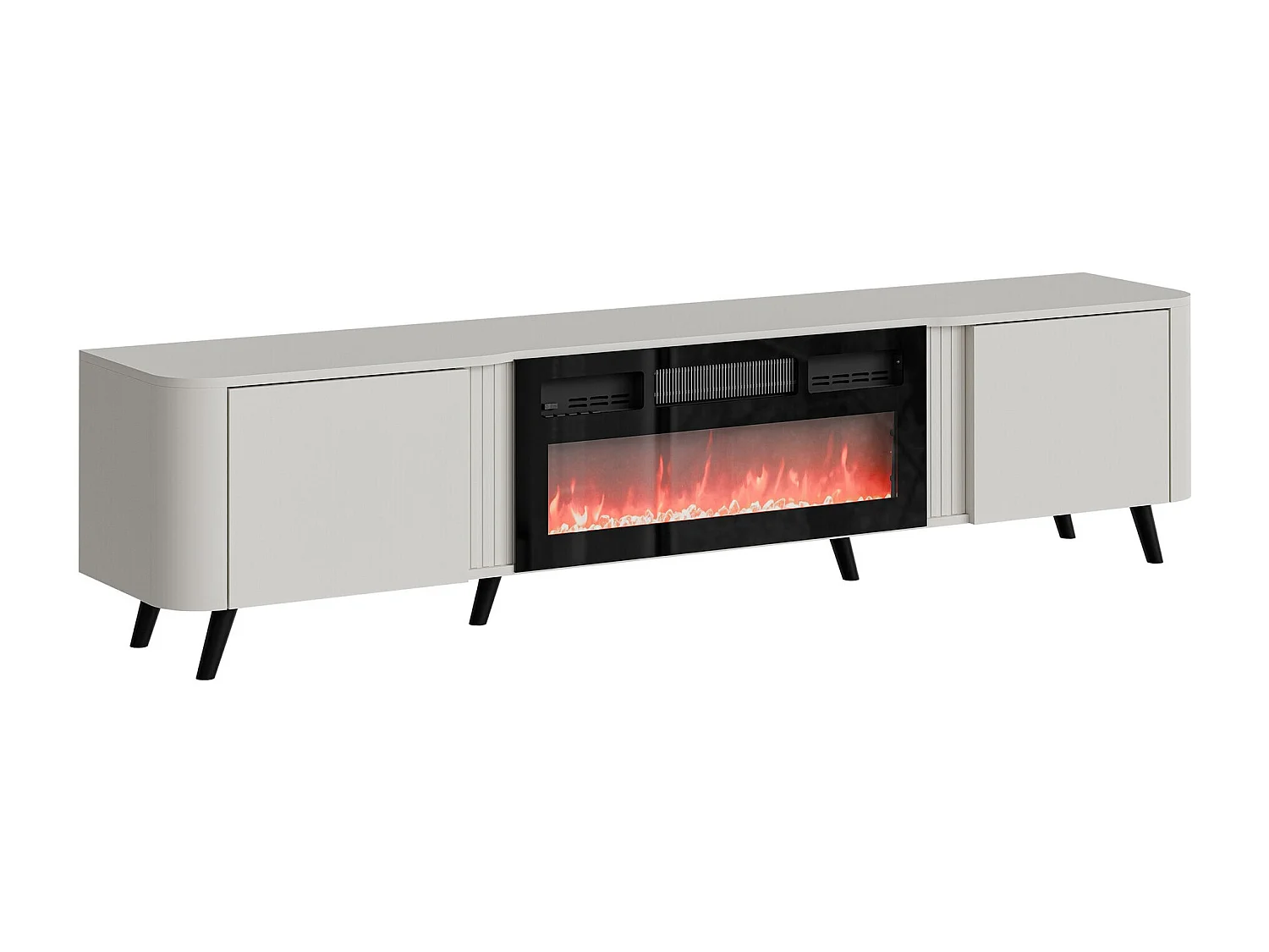 Meuble TV Charlotte 203, Noir|Cachemire, 200x49x39cm