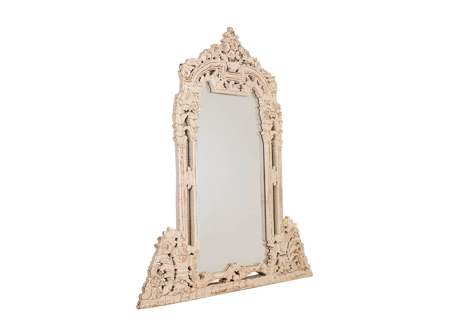 Hall en bois fini à la main et miroir miroir 112x2x127 -hall 120x40x75