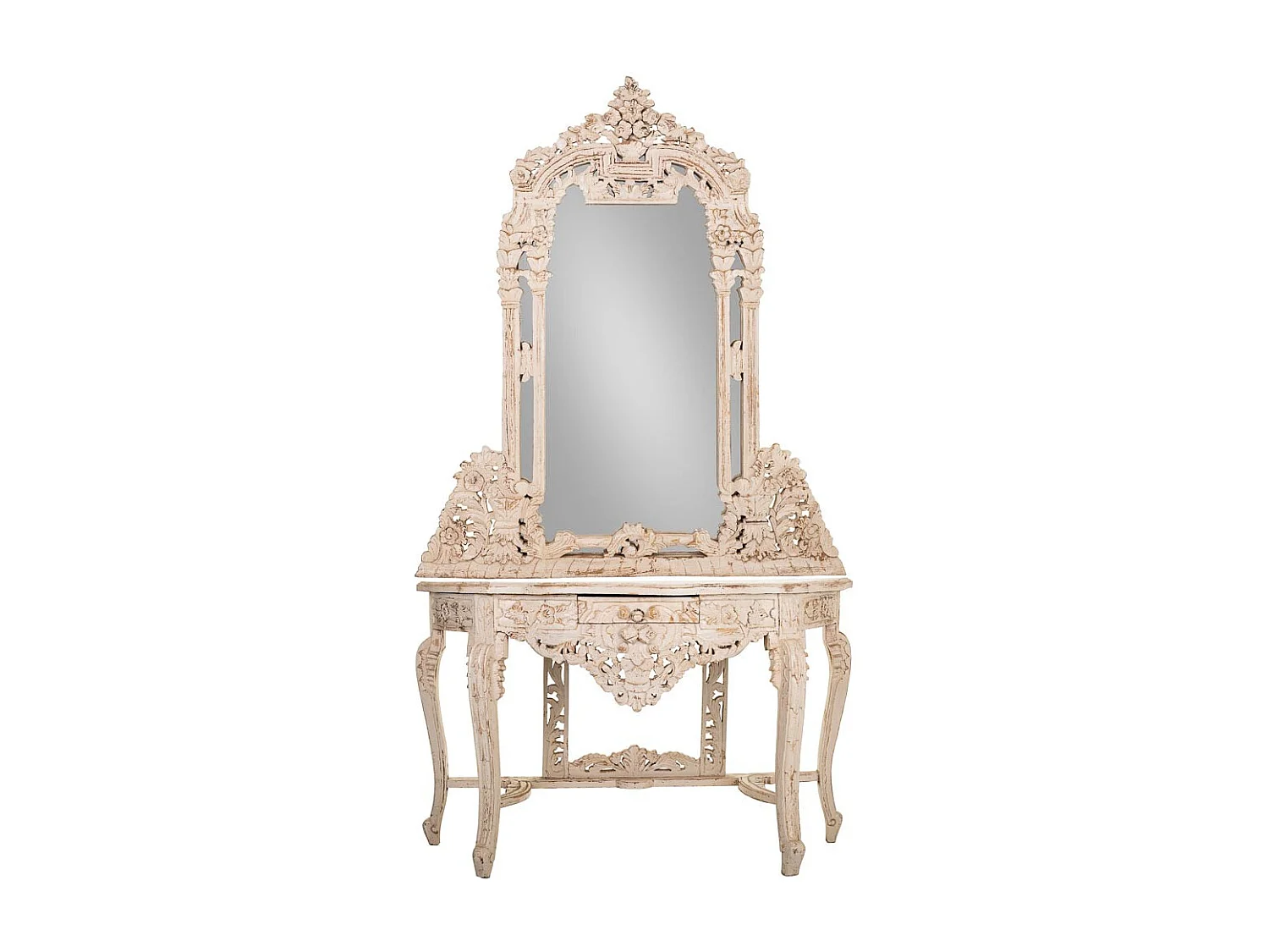 Hall en bois fini à la main et miroir miroir 112x2x127 -hall 120x40x75