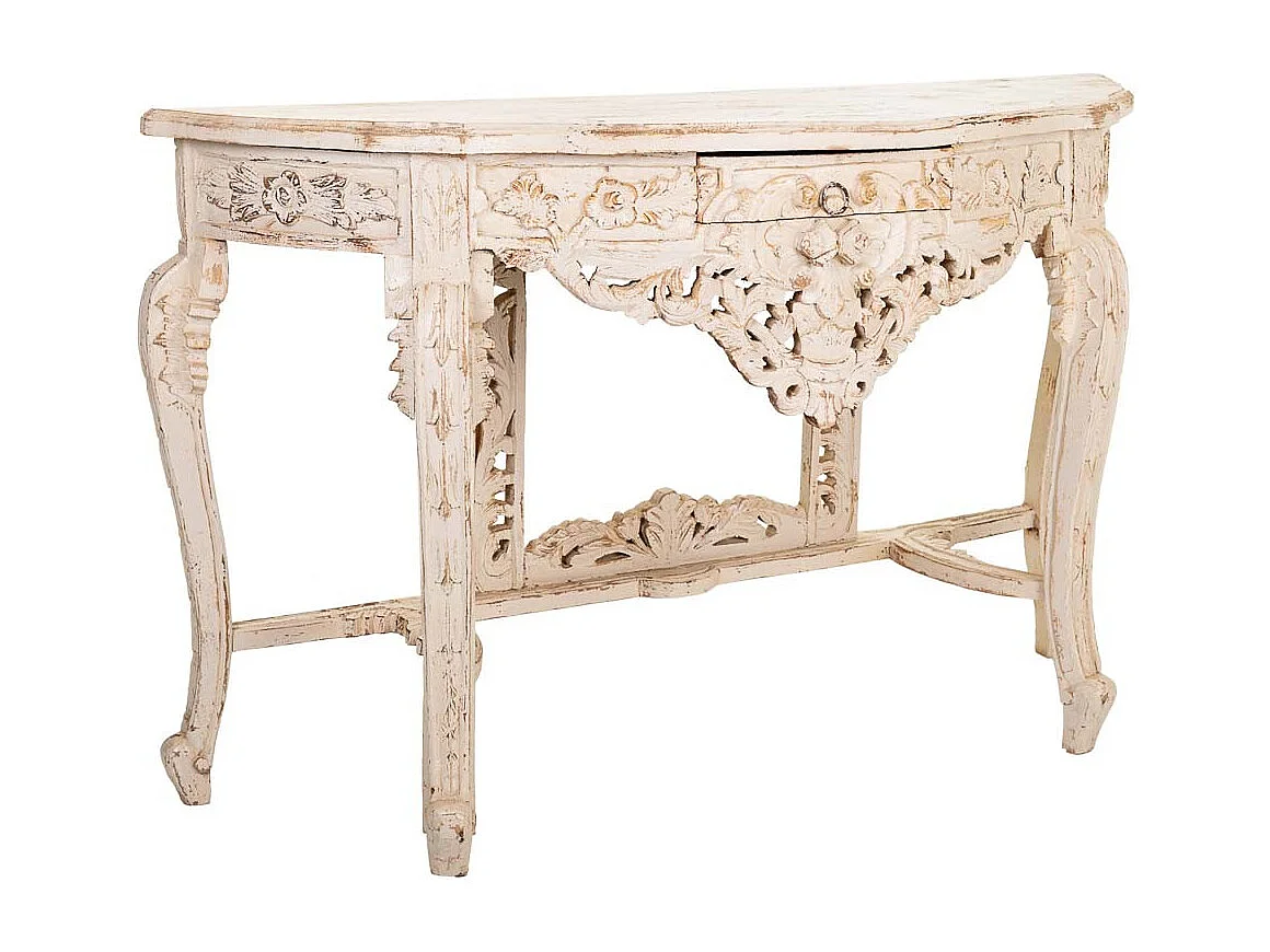 Hall en bois fini à la main et miroir miroir 112x2x127 -hall 120x40x75