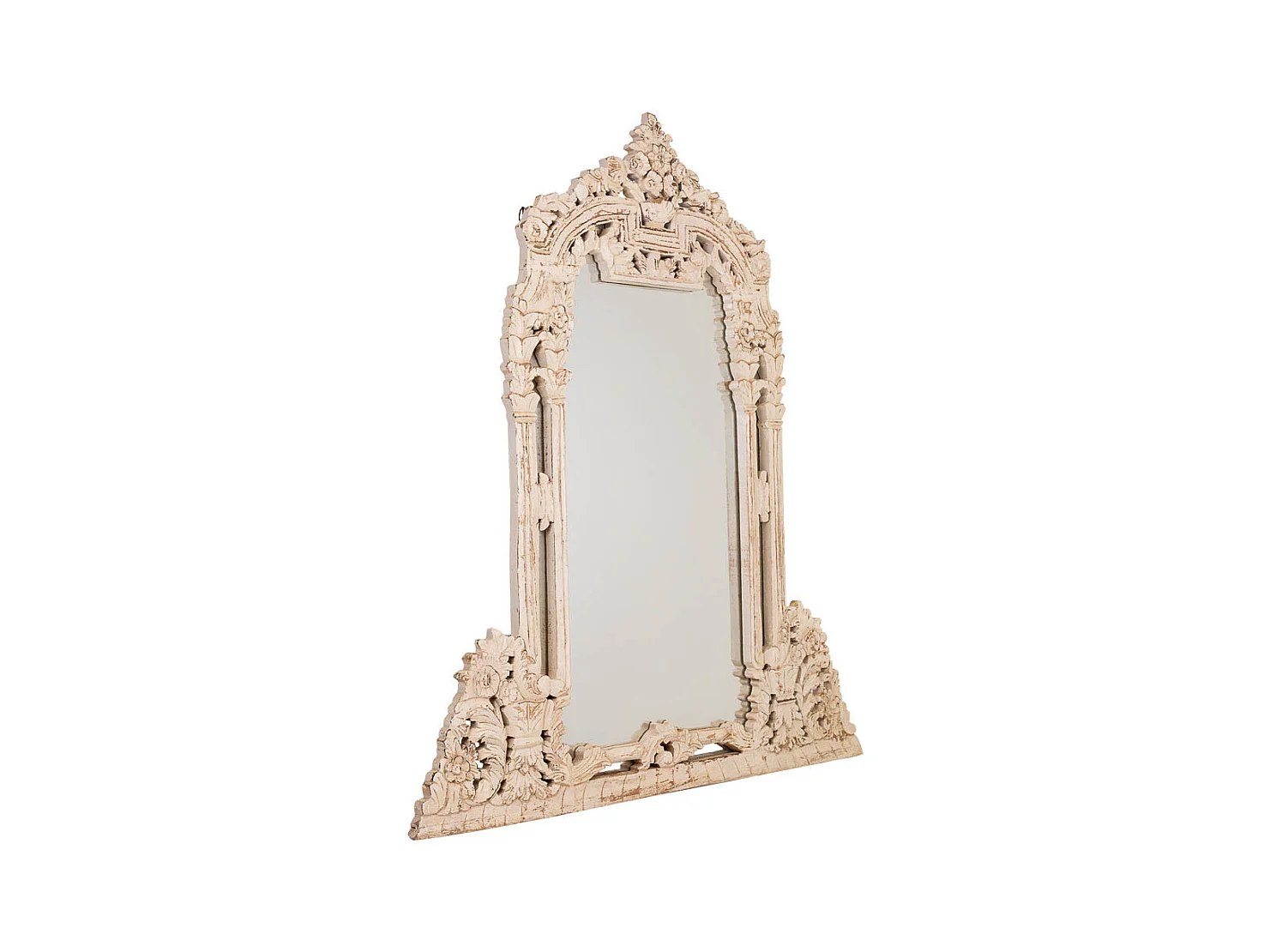 Hall en bois fini à la main et miroir miroir 112x2x127 -hall 120x40x75