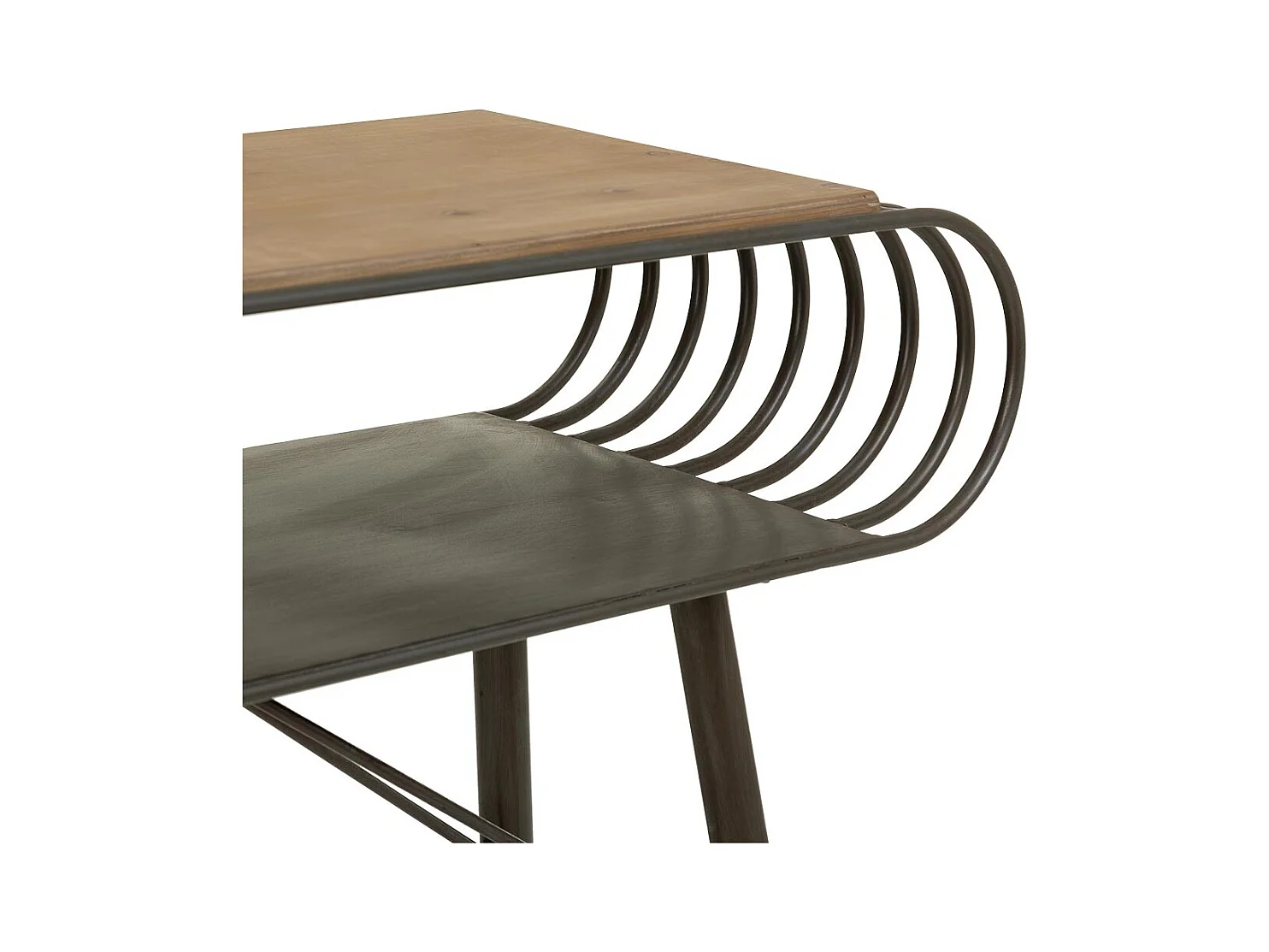 Flurtisch aus Holz und Metall braun 119x33x76