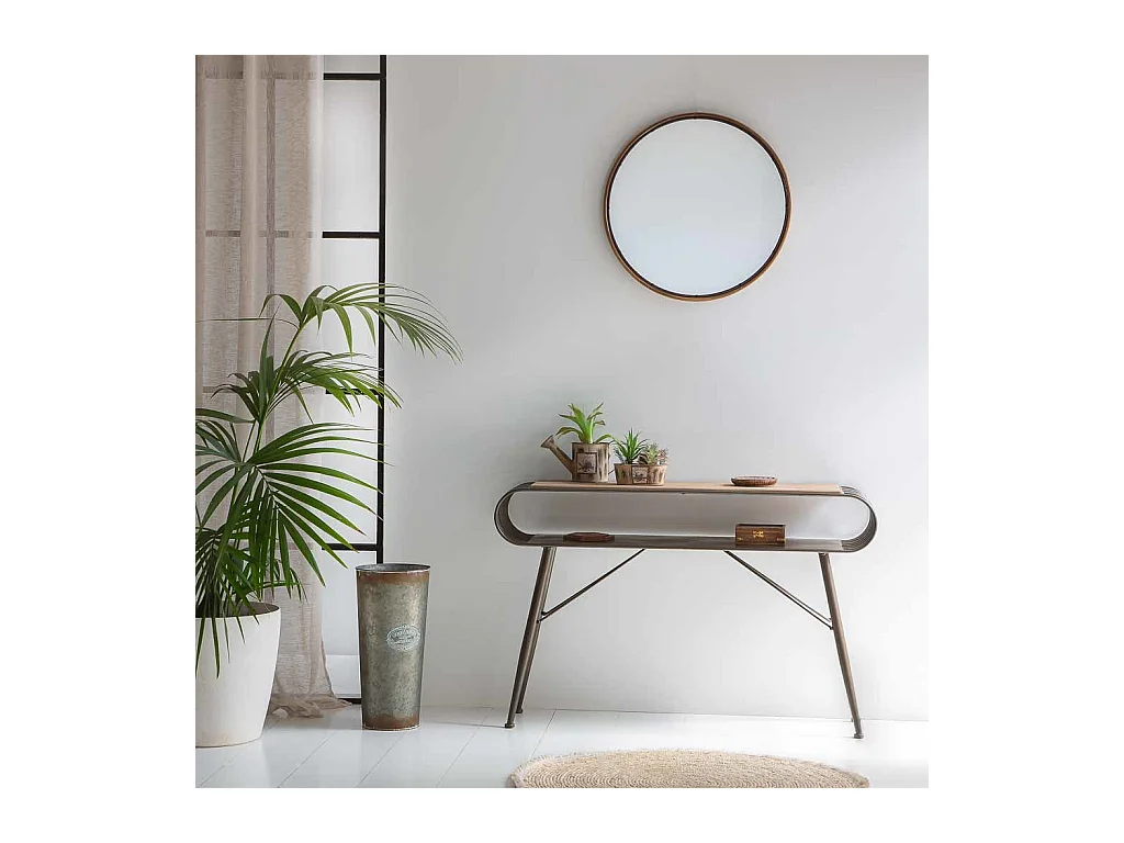 Console en bois et métal marron 119x33x76