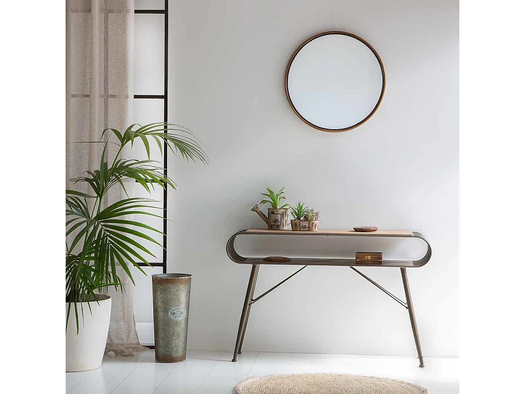 Console in legno e metallo marrone 119x33x76