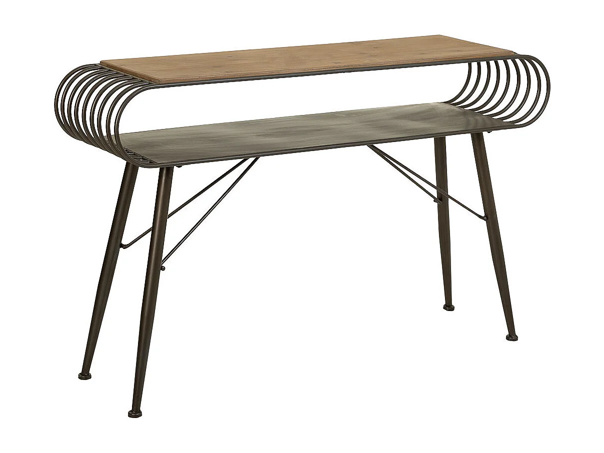 Console in legno e metallo marrone 119x33x76