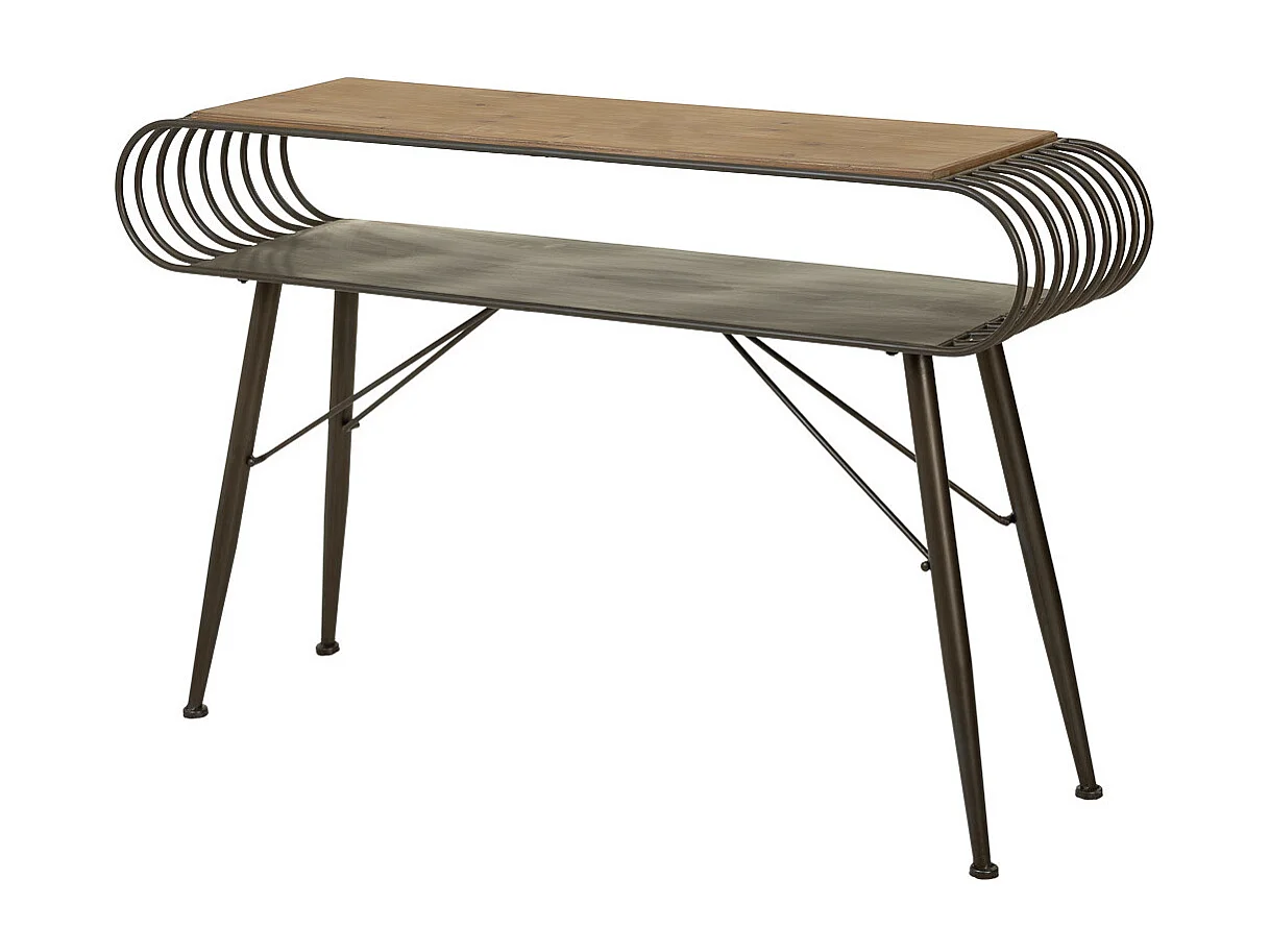 Console in legno e metallo marrone 119x33x76
