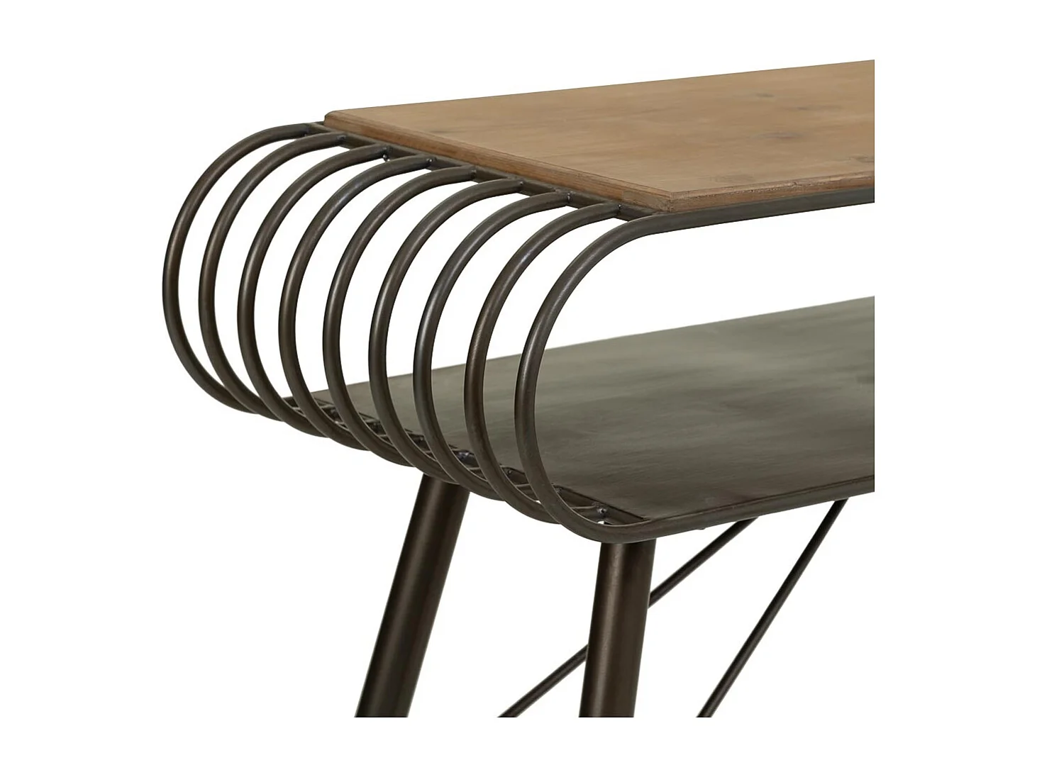 Console in legno e metallo marrone 119x33x76