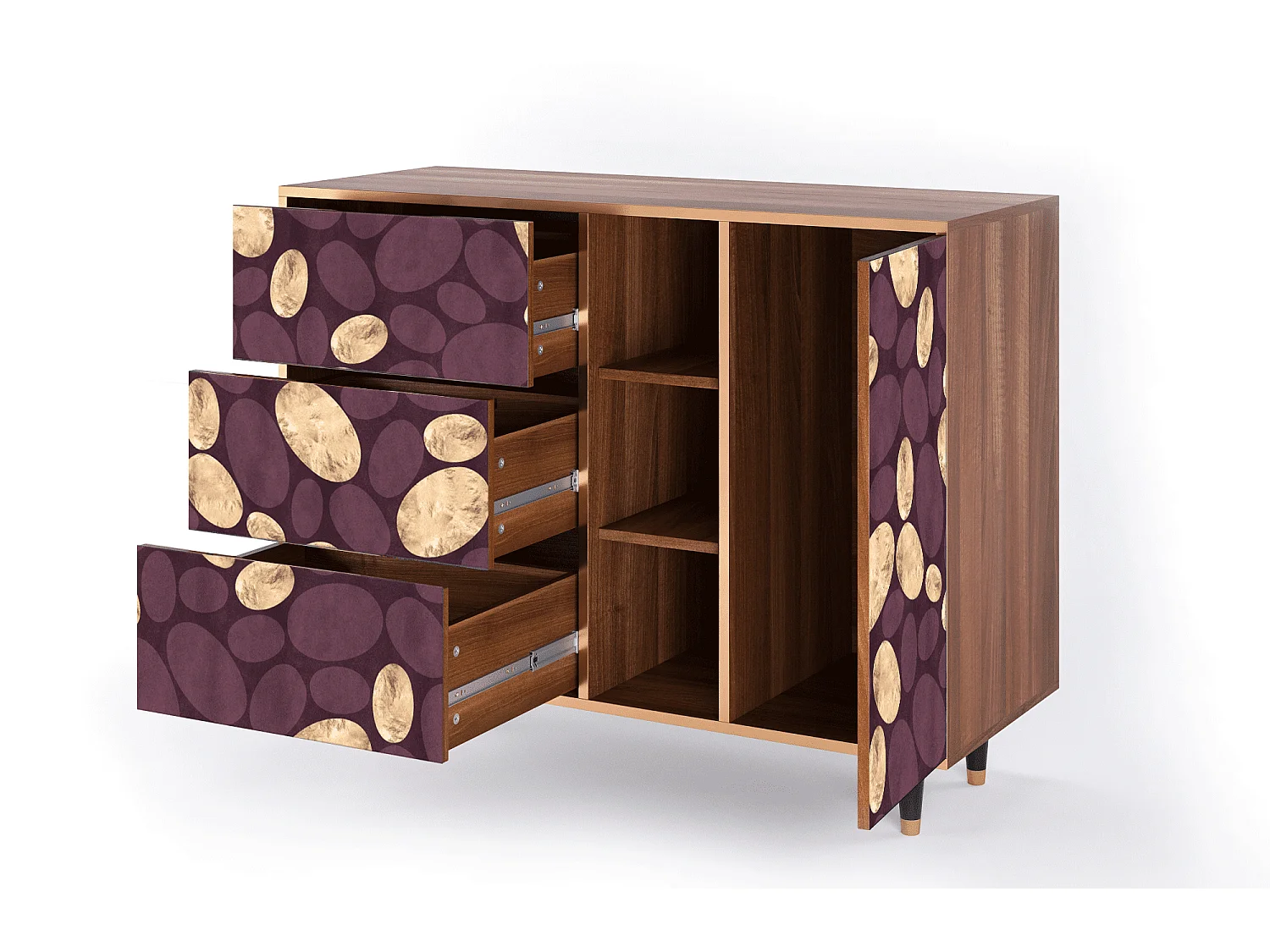 Credenza - 125x98x48 cm - BS2 - Fine Wine, Noce