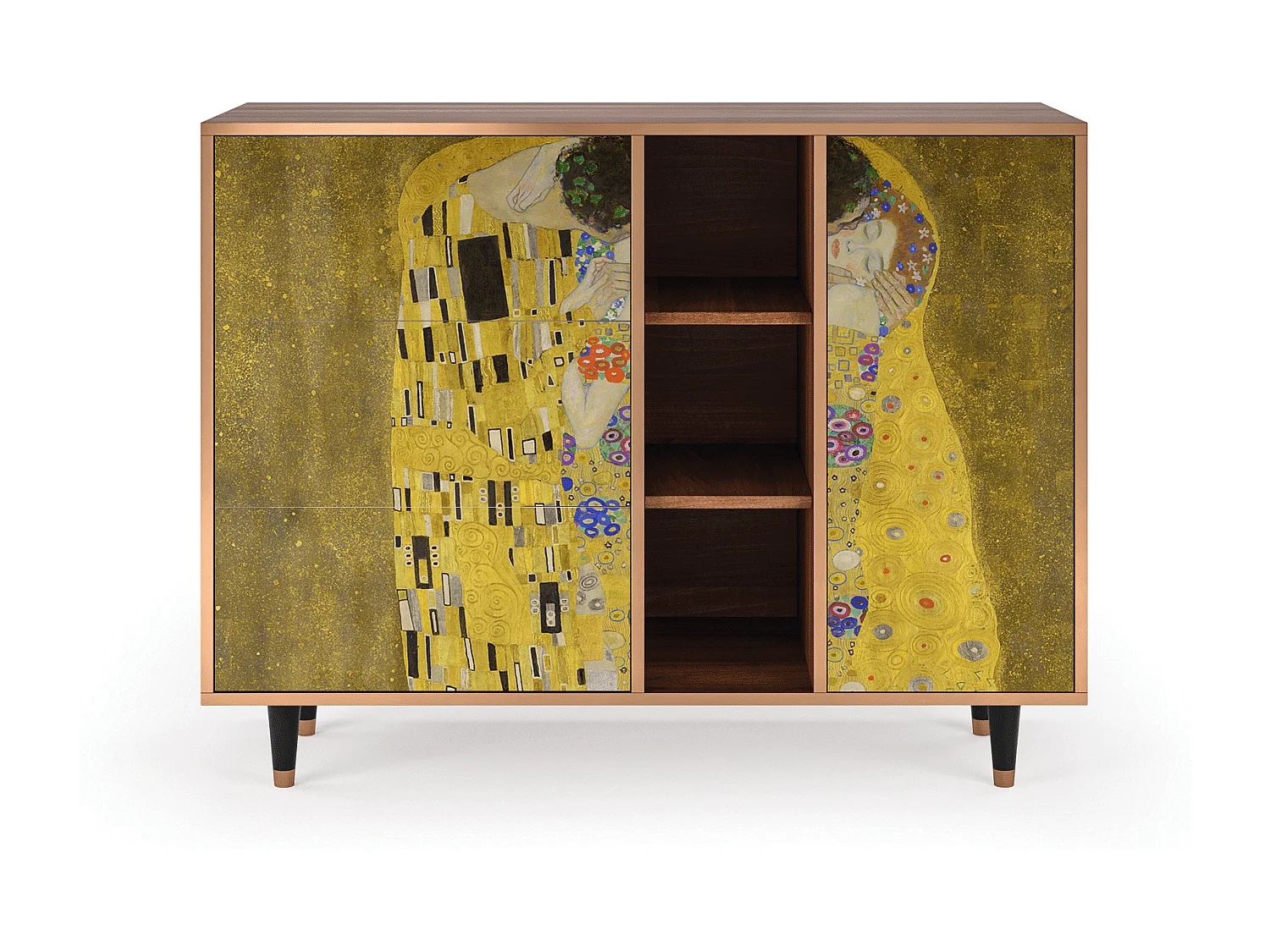 Kredens - 125x98x48 cm - BS2 - The Kiss by Klimt , Orzech