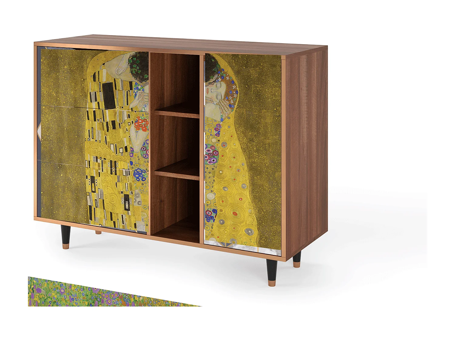 Kredens - 125x98x48 cm - BS2 - The Kiss by Klimt , Orzech