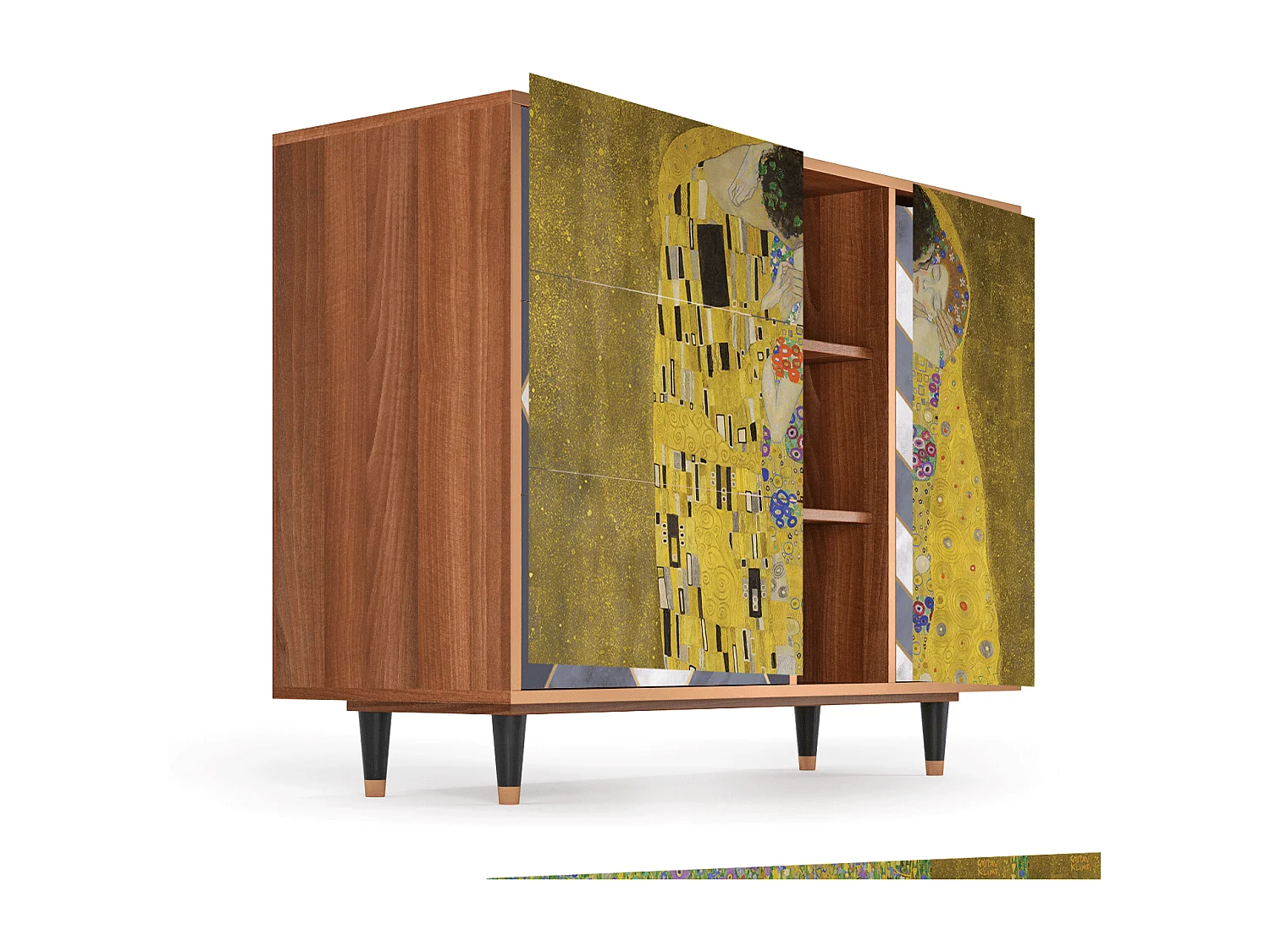 Kredens - 125x98x48 cm - BS2 - The Kiss by Klimt , Orzech