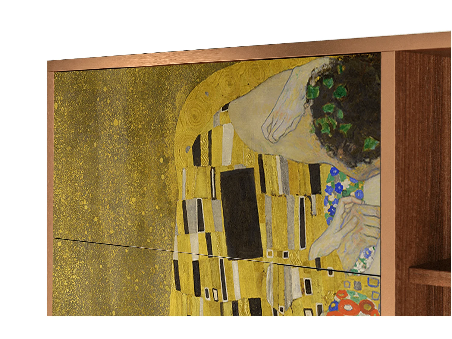 Kredens - 125x98x48 cm - BS2 - The Kiss by Klimt , Orzech