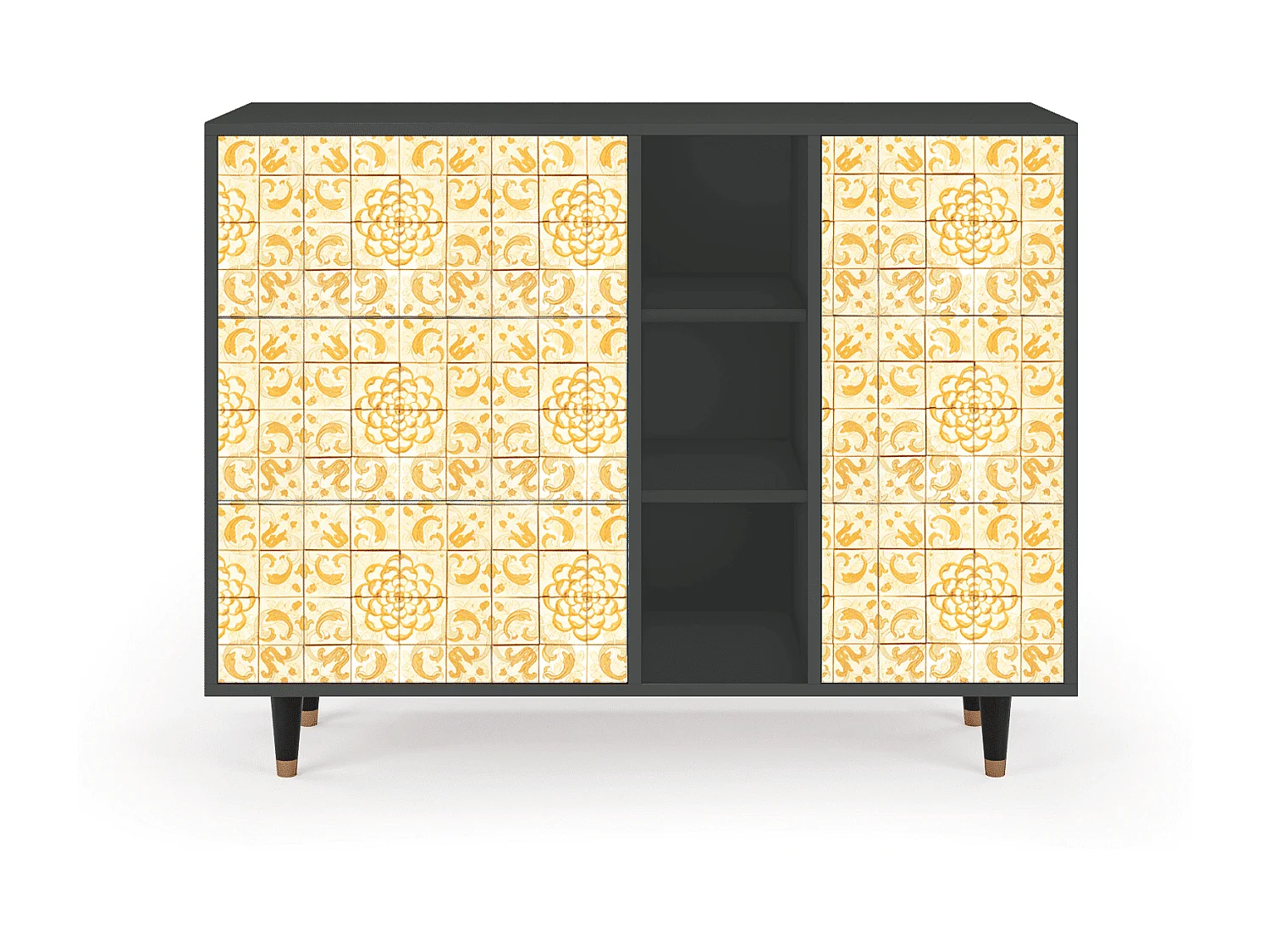 Kredens - 125x98x48 cm - BS2 - Sunshiny Tile, Antracyt