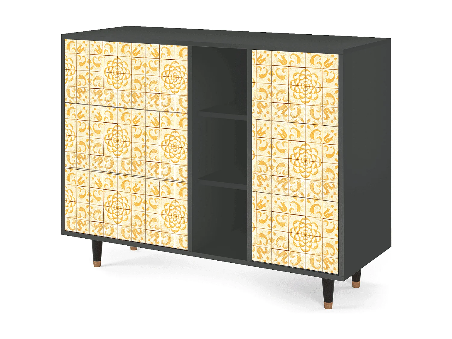 Buffet - 125x98x48 cm - BS2 - Sunshiny Tile, Anthracite