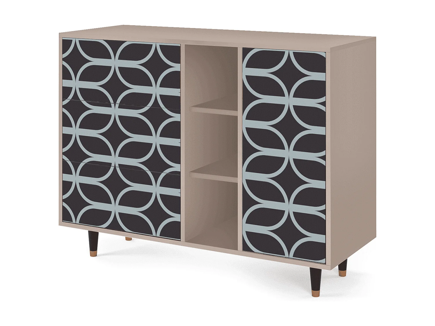 Credenza - 125x98x48 cm - BS2 - Braided Blue, Latte