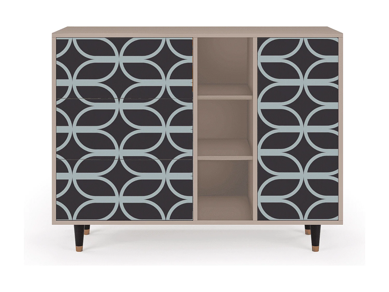 Buffet - 125x98x48 cm - BS2 - Braided Blue, Latte