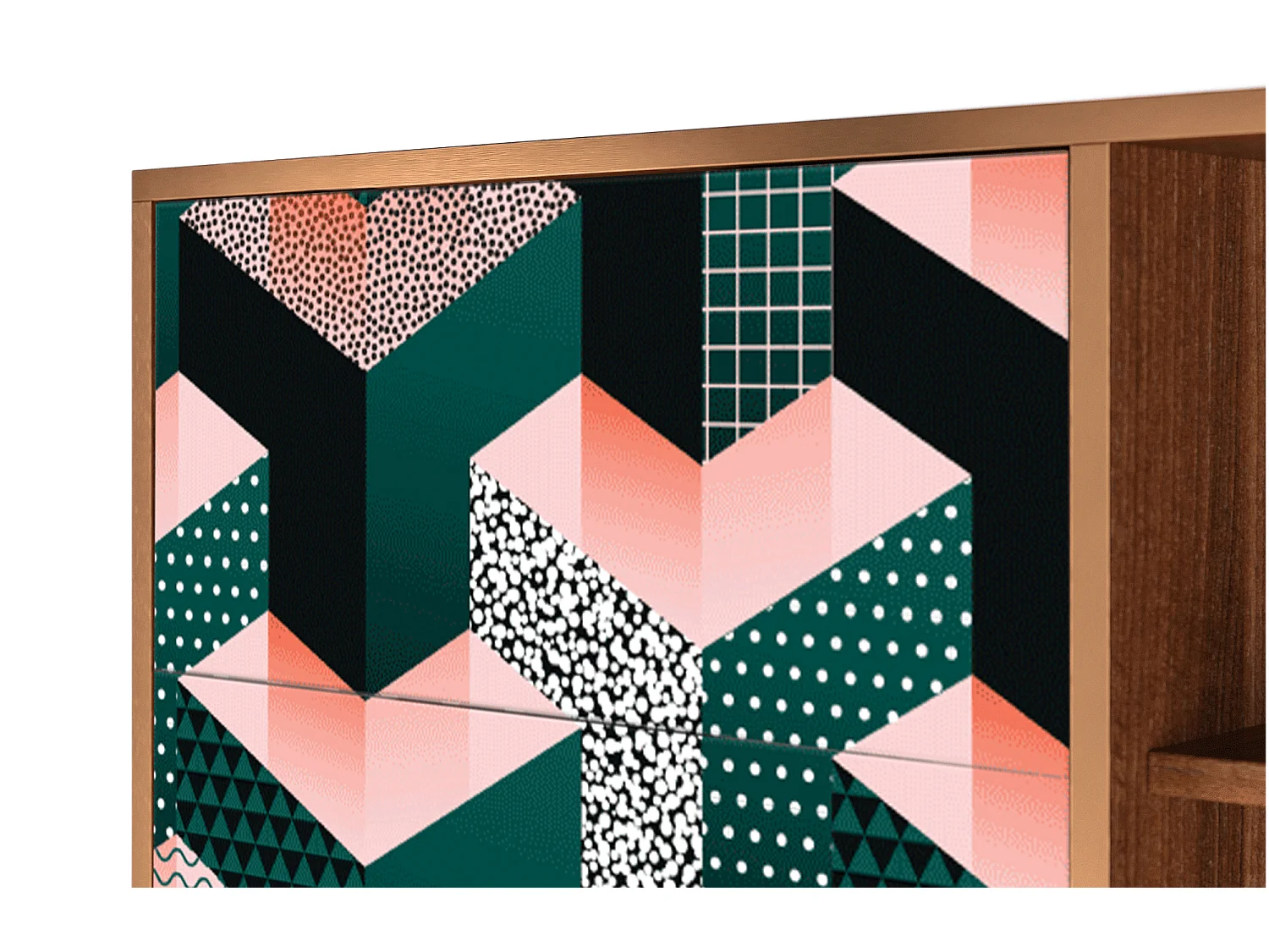 Aparador - 125x98x48 cm - BS2 - Geometric Madness, Nogueira