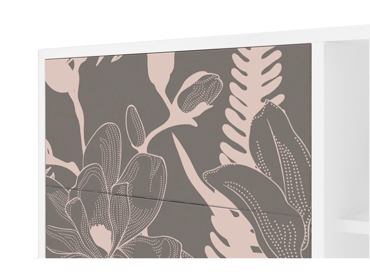 Buffet - 125x98x48 cm - BS2 - Issabelline Flower, Blanc