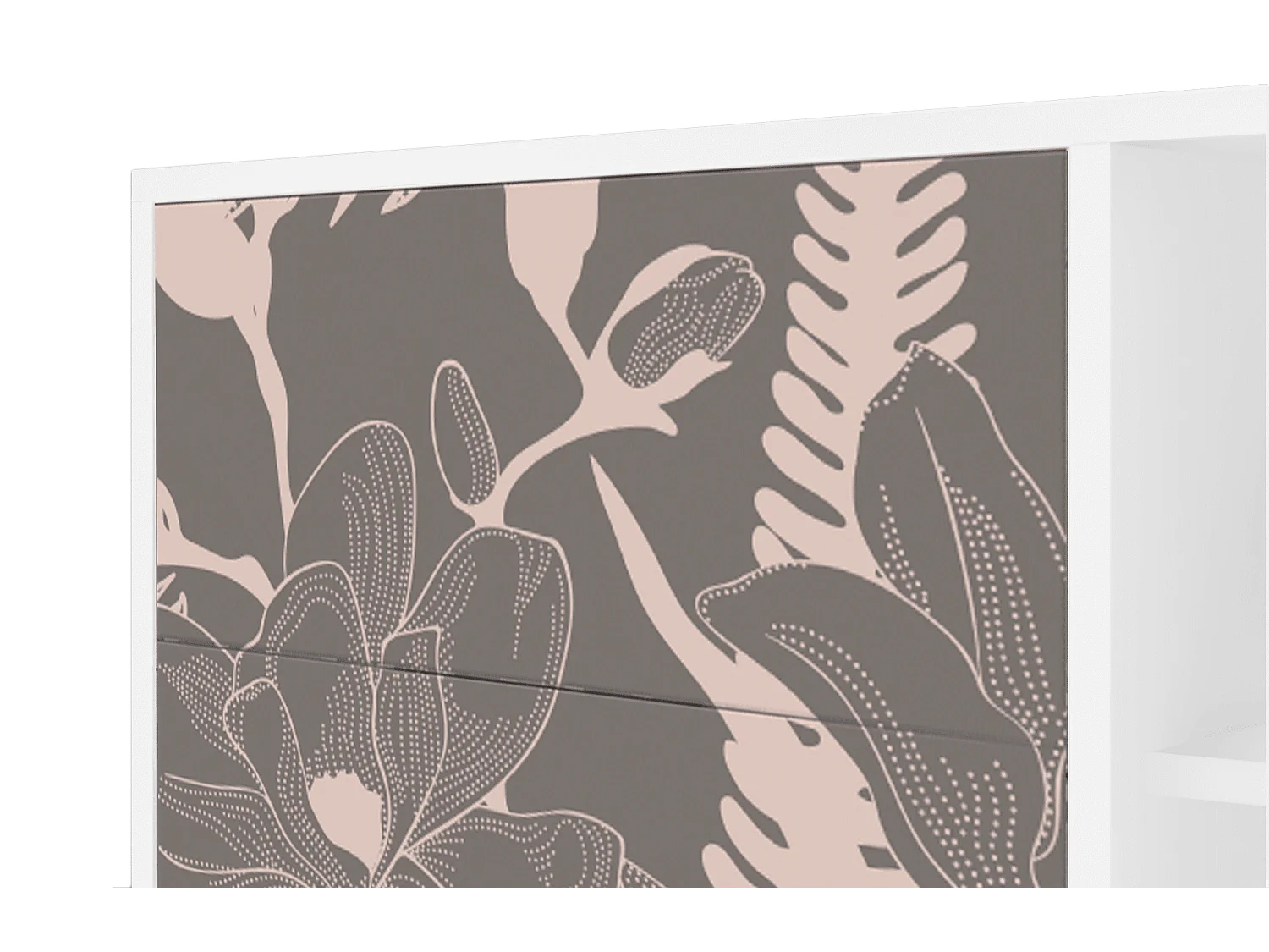 Dressoir - 125x98x48 cm - BS2 - Issabelline Flower, Wit