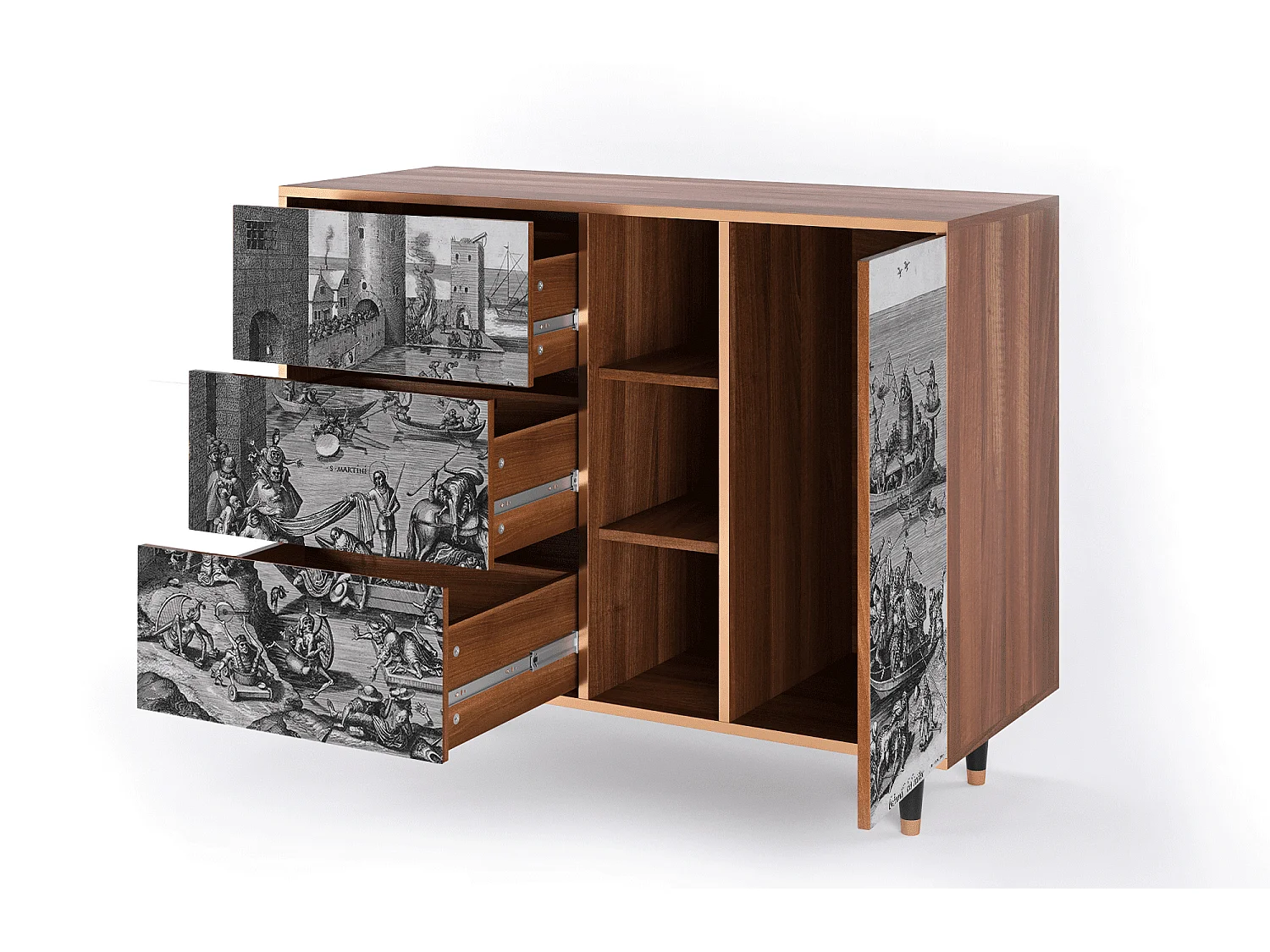 Credenza - 125x98x48 cm - BS2 - Saint Martin, Noce