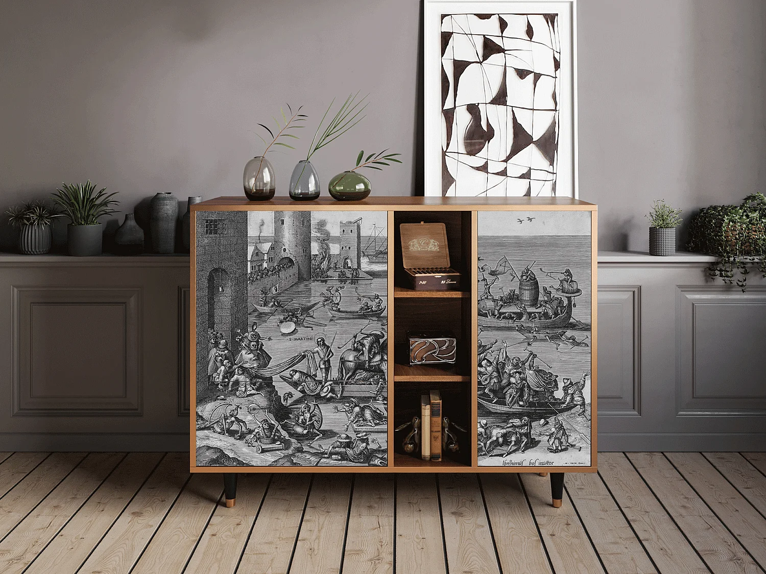 Buffet - 125x98x48 cm - BS2 - Saint Martin, Noyer